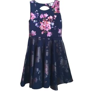 Pink Crush Floral Spandex Dress Girl's Size 7.